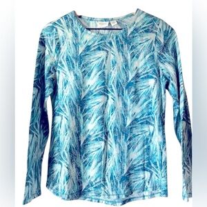 🌸Chico’s Aqua Blue Tie-Dye Look with Silver Accents